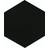 Feinsteinzeug Hexagon Solid Black Glasiert 0,9