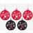 Foco Nebraska Huskers 5-Pack Set Ball Christmas Tree Ornament
