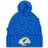 New Era Girls Youth Royal Los Angeles Rams Toasty Cuffed Knit Hat with Pom