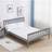 Home Source Double Wooden Bed 4ft Grey 142x198cm