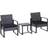 OutSunny 3 Pieces Rattan Bistro Set, 1 Table incl. 2 Chairs