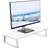 Vivo White Wood 24 Wide Desktop Stand Ergonomic TV Monitor Riser Desk Organizer