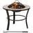 OutSunny 60cm Round Firepit with Mosaic Outer, Mesh Screen Lid Poker