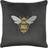 Paoletti Embroidered Bee Soft Velvet Pipe Complete Decoration Pillows Black (50x)