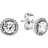 Pandora Round Sparkle Halo Stud Earrings - Silver/Transparent