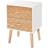 Homcom Nordic style Natural /White Bedside Table 30x40cm