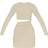 PrettyLittleThing Slinky Cut Out Waist Ring Detail Bodycon Dress - Stone