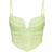 PrettyLittleThing Strappy Pleated Bust Corset Detail Crop Top - Lime