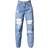 PrettyLittleThing Wash Ripped Mom Jeans - Blue