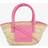 Jacquemus Womens Dark Pink Le Panier Soleil Petite Palm and Leather Tote bag