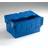 VFM Attached Lid Container 54L Blue 375815 Storage Box