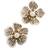Oscar de la Renta Broken Flower Earrings - Gold/Pearls/White