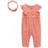 Carter's Baby Crinkle Jersey Jumpsuit & Headwrap Set 2-piece - Pink