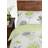 Homescapes Double, Floral Pattern Duvet Cover White, Green, Grey
