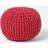 Homescapes Red Round Knitted Footstool Pouffe