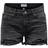 Only Regular Fit High Waist Raw Hems Shorts - Zwart/Washed Black