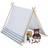 Relaxdays Children's Play Tent, with Window, Wigwam, HWD: 92 x 92 x 120 cm, Indoor, Wooden Frame, Playroom, White/Grey