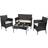 Bigzzia Rattan Furniture Sofa Outdoor Lounge Set, 1 Table incl. 2 Chairs & 1 Sofas