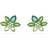 Swarovski Gema Gold-Tone Plated Green Flower Stud Earrings 5658400