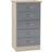 SECONIQUE Nevada Grey Gloss/Light Oak Chest of Drawer 50x193cm