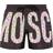 Moschino heart polka dot printed logo black swim shorts