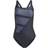 adidas Big Bars Graphic Swimsuit - Black/Silver Violet/White