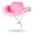 Hot pink cowboy hat with feathers for women, birthday, bachelorette party