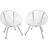 tectake Set of 2 Santana garden chairs dining chairs, egg chairs