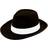 Henbrandt Black Gangster Hat With White Ribbon Fancy Dress Accessory
