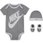 Nike Baby's Bodysuit Hat & Booties Box Set 3-piece - Dark Grey Heather