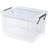 Whitefurze Allstore Container with Silver Clamp, Plastic Storage Box