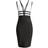 Bebe Plunge Neck Bandage Dress - Black/White