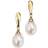Elements Yellow Gold Drop Pearl Diamond Earrings GE780WZ475