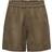 Only High Waist Linen Blend Shorts - Brun/Cub