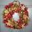 Festive Wreath Pine Cones and Berries Gold/Red Decoration 36cm