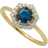Gemondo Halo Engagement Ring - Gold/Sapphire/Diamonds