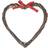 Slim Heart Wreath With Spotty Ribbon Decoration