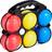Relaxdays Unisex Jugend Spiel, Farben, Kunststoff, & Tragekorb, Boccia Spiel 6 Petanque Kugeln in 3 Farben Kunststoff mit Zielkugel Tragekorb Boule, Bunt, H x B T ca. 19 22 7 cm EU