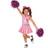 Girl's Pink Cheerleader Costume with Pom Poms