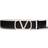 Valentino Garavani VLogo Signature Reversible Belt in Shiny Calfskin with Pearls 40 mm - Black/Light Ivory