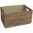 Small Oak Effect Heart Cut Handle Wooden Crate Crate Storage Box