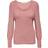 Only Latia Long V-neck Knitted Pullover - Rose/Dusty Rose