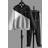 Shein Boy's Letter Graphic Colorblock Sweatshirt & Sweatpants - Light Grey