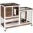Pawhut D51-125BN Wooden Indoor Rabbit Hutch Elevated Bunny Cage Enclosed Run with Wheel