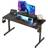 Bestier Small Gaming Desk with Monitor Stand, 42 inch LED Computer Desk, Gamer Workstation with Cup Holder & Headset Hooks, Modern Simple Style Desk for Home Office, Carbon Fiber Black, 1067x500x846mm