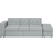 Beliani Falster with Stool Light gray Sofa 210cm 3 Seater
