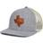 Local crowns Texas Heather Leather State Patch Curved Trucker Cap Heather Gray/White/Brown Heather Gray/White/Brown