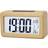 Wooden Digital Alarm Clock, Large LED Display, 12/24 Hours Display,Smart Sensor Night Light,Date,Snooze and Temperature, Battery Operated,Bedside Alar