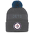Fanatics Men's Branded Charcoal Winnipeg Jets Authentic Pro Home Ice Cuffed Knit Hat with Pom
