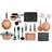 Gr8 Home Student Kitchen Starter Kit Cookware Set with lid 21 Parts